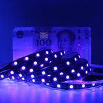 ruban led uv noir blanc bleu 12v smd waterproof ip65 395 405nm 50000h tech