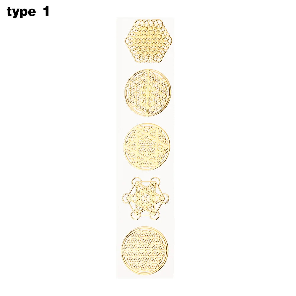 sticker decoratif geometrique or argent adhhesif moderne abstrait variété formes différentes taille