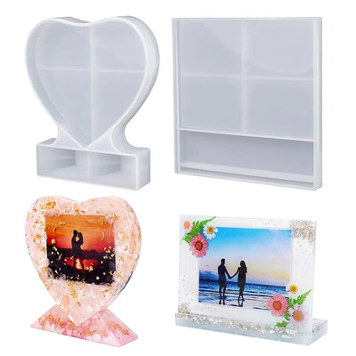 Moule cadre photo coeur silicone grand format
