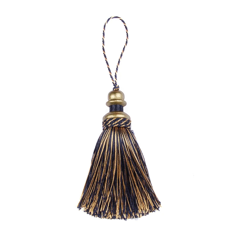 pompon doré noir classique décoration maison rideau vêtement textile accessoire artisanal soie polyester 21cm