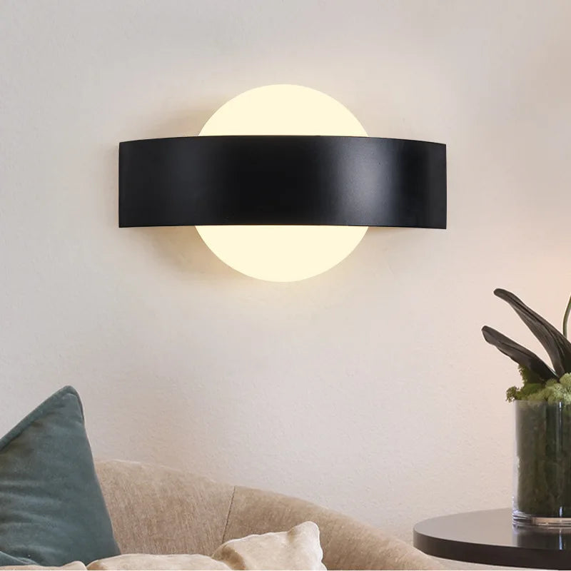 applique murale moderne noir blanc rectangulaire ronde 90 260V LED 60 249 lumens chambre