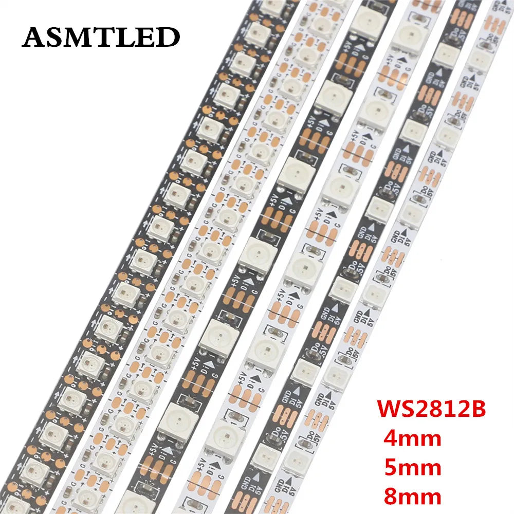 ruban led noir blanc smd 5v ws2812b 50000h adhésif moderne circuits imprimés led