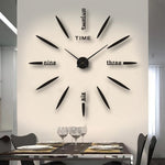 horloge murale moderne aiguilles noir doré argenté relief quartz salle manger salon minimaliste