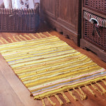 tapis boho coton rouge violet bleu vert rayé franges antidérapant extérieur salon