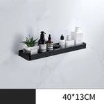 étagère salle bain double niveau murale alliage aluminium noir lisse moderne serviettes pots crèmes