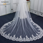voile mariée blanc broderie florale dentelle cathédrale soirée classique