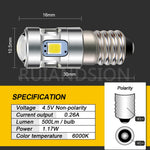 ampoule led e10 500lm 6000k 3000k 12v 4smd 2835 tech argent noir