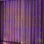 décoration noël guirlande lumineuse led rideau blanc chaud multicolore moderne clips télécommande câble usb