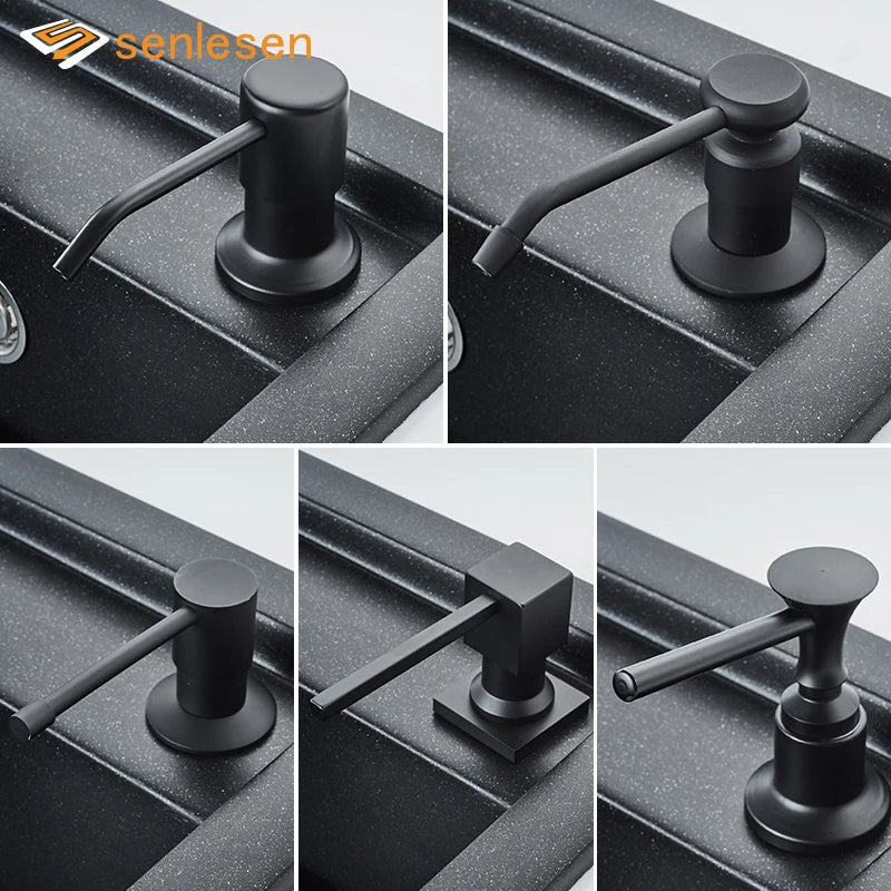 distributeur savon liquide noir mat acier inoxydable main moderne kitchen sink 250ml abs