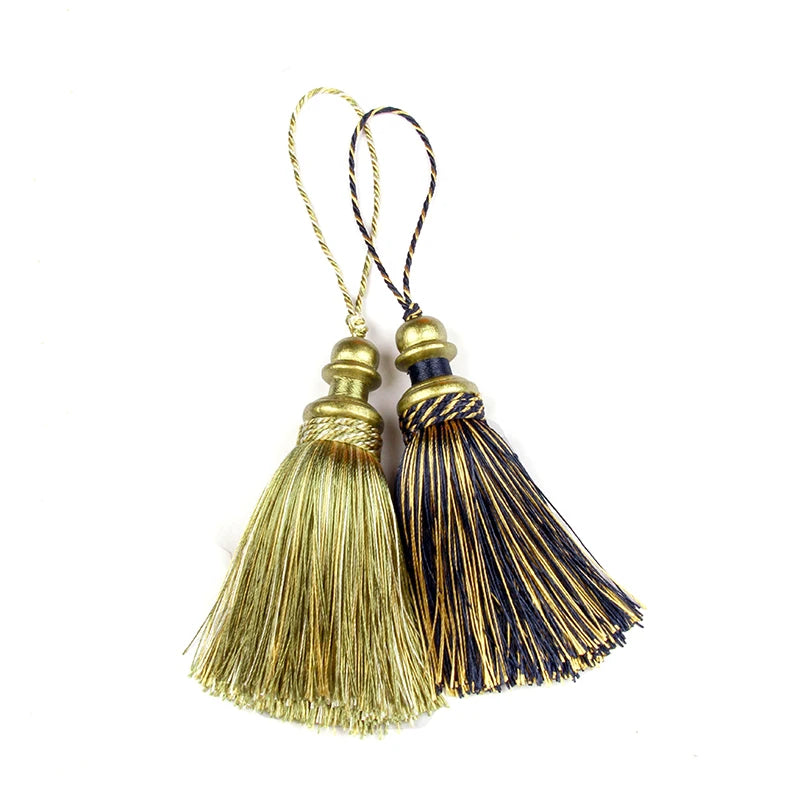 pompon doré noir classique décoration maison rideau vêtement textile accessoire artisanal soie polyester 21cm