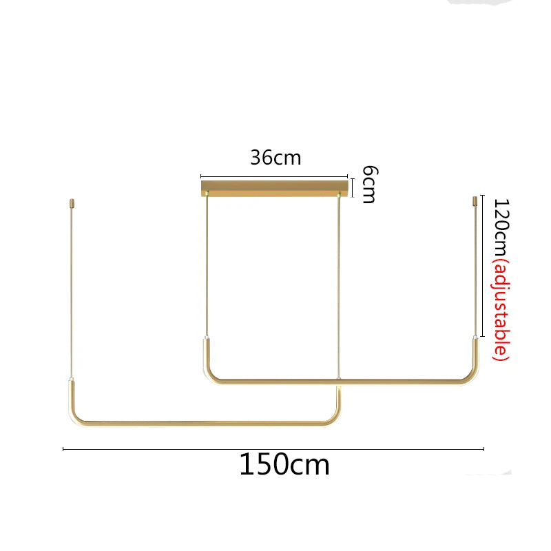 Lampe suspendue moderne minimaliste noir doré brillante 249 2000 lumens 21 42W