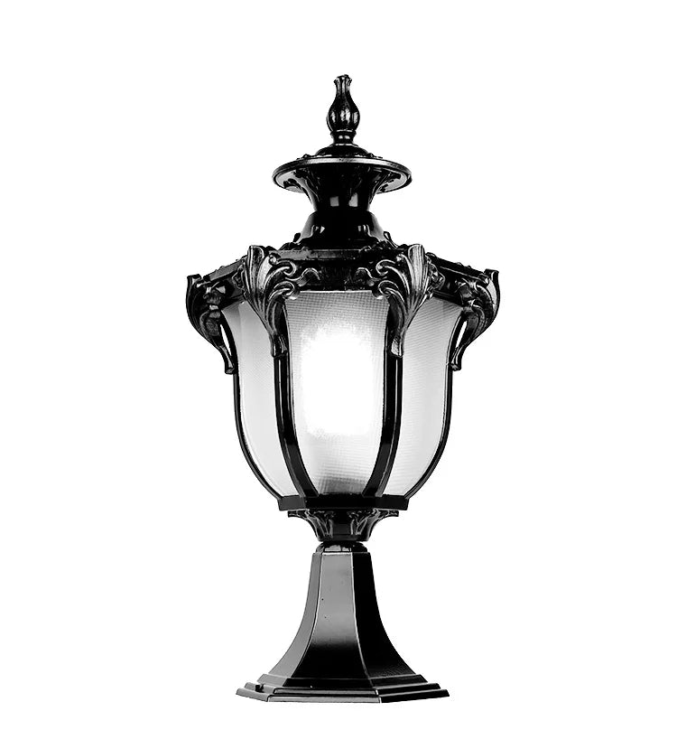 lampe jardin bronze classique ornements sculptés finition métallique imperméable ip65 ledextérieur vintage