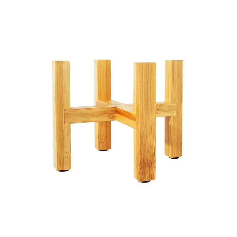 présentoir support moderne bois clair bambou minimaliste intérieur extérieur patio jardin fleur plante succulenteversible