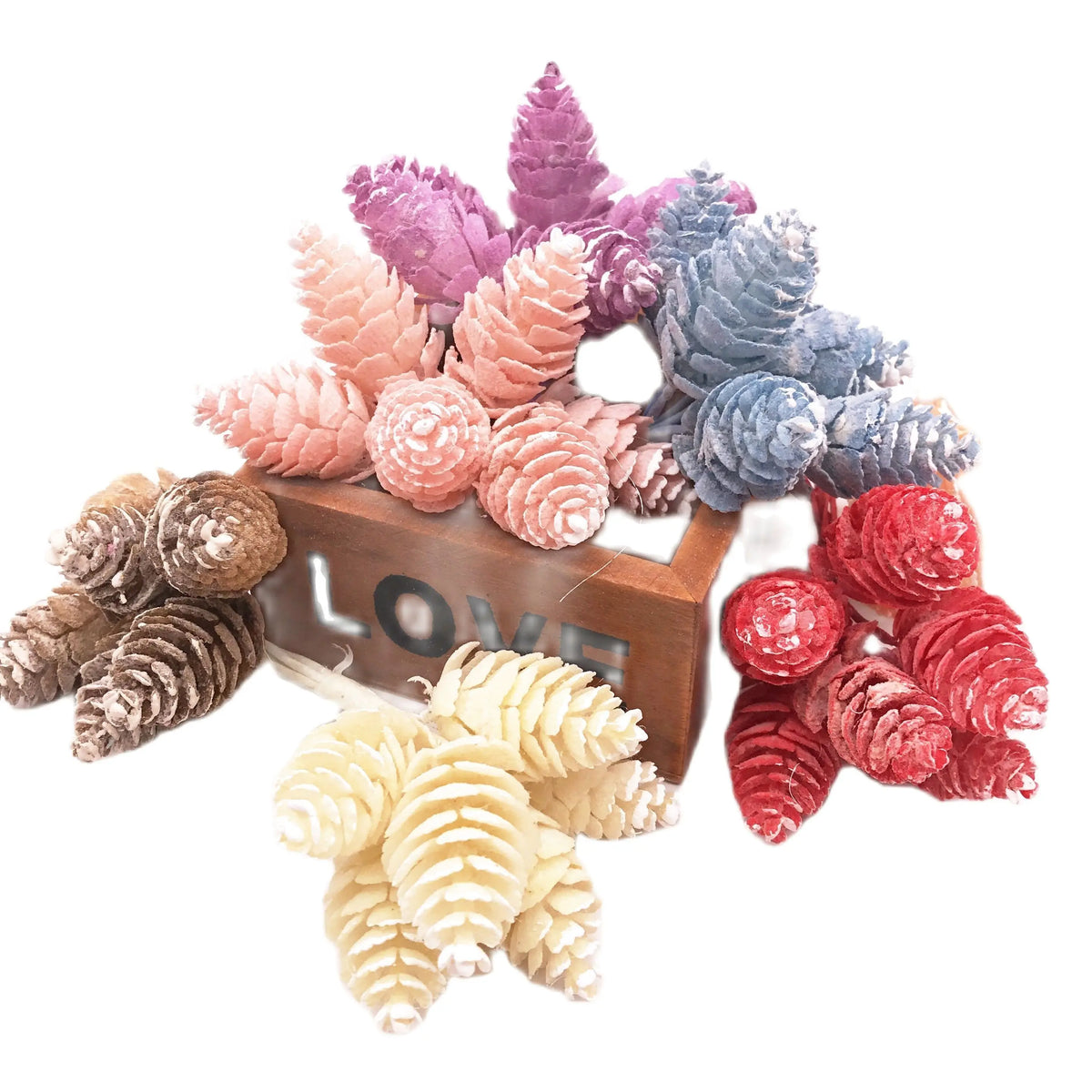 cônes pin artificiels couleurs mariage décoration intérieure festive bricolage artisanal