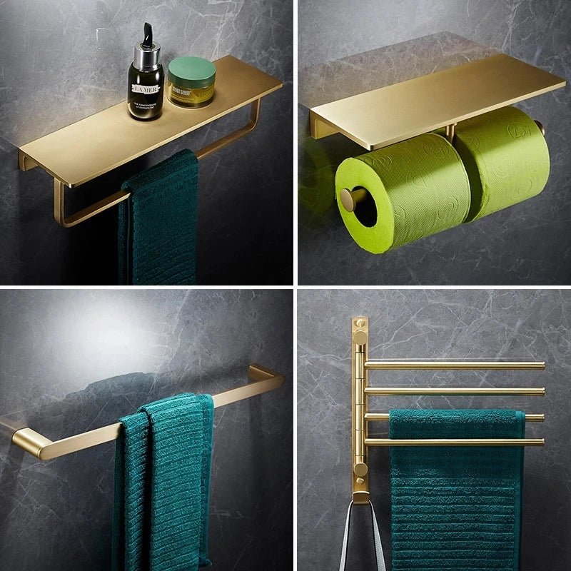 porte serviettes mural or moderne étagère crochet papier toilette quincaillerie bain minimaliste