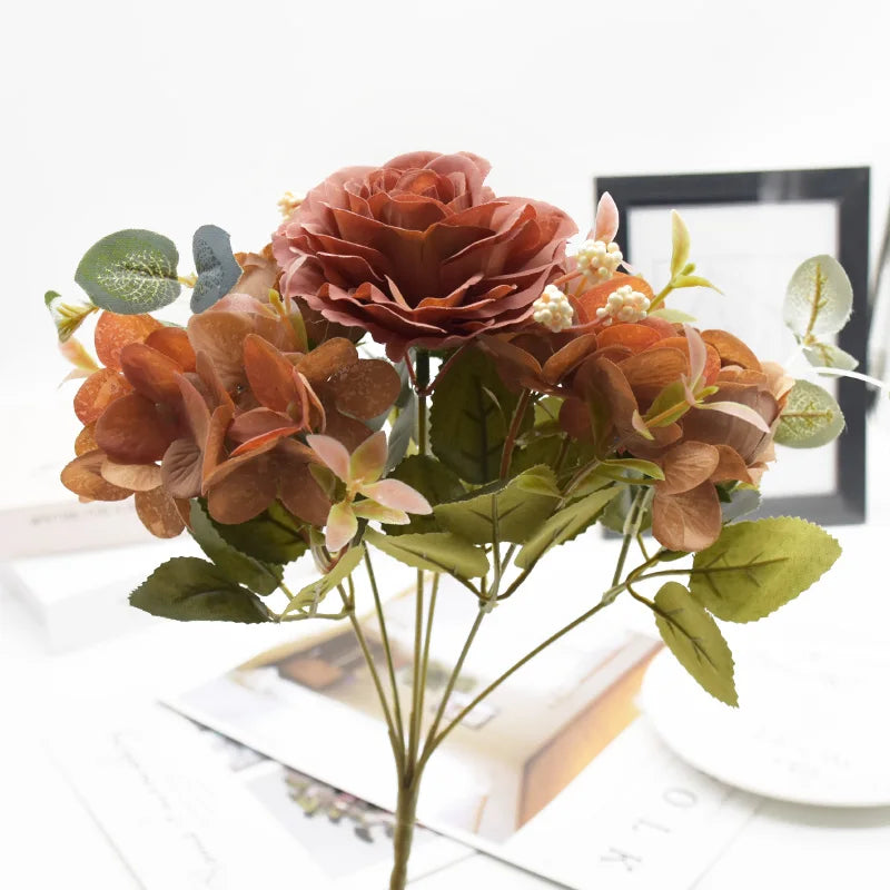 bouquet fleurs artificielles rose classique decoration maison mariageextérieur