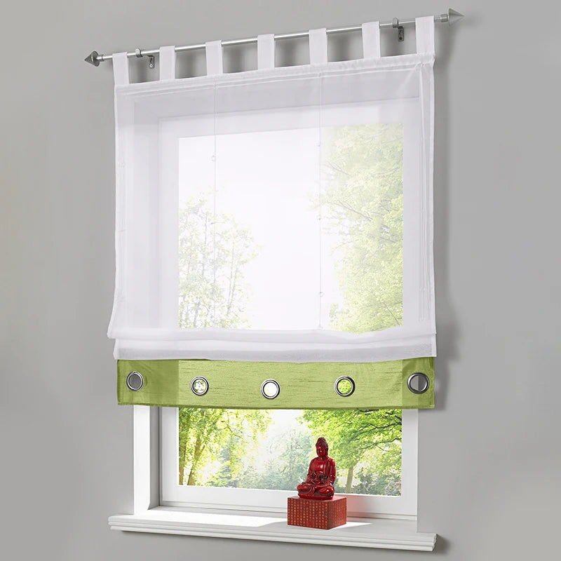 rideau fenêtre polyester blanc gris rouge vert clair zen décoration fil teint translucentextérieur