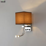 lampe murale moderne beige chrome toile lin interrupteur spot e27 cuisine chambre coucher entrée