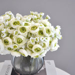 bouquet fleurs artificielles soie rose blanc vert clair moderne élégant décoration intérieur noël mariage