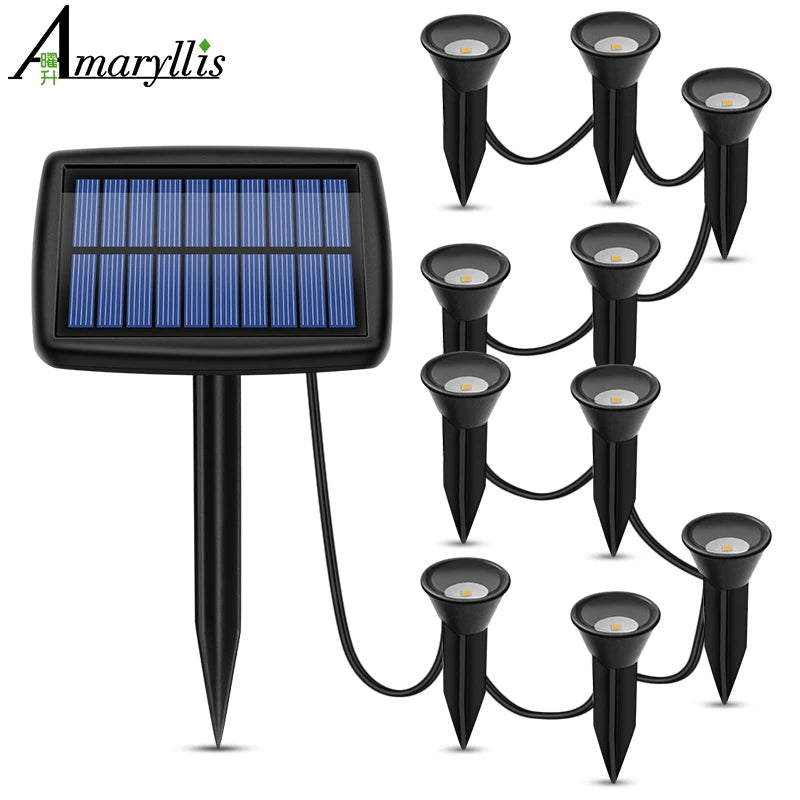 lumière solaire extérieure led 10 ip68 moderne art déco jardin