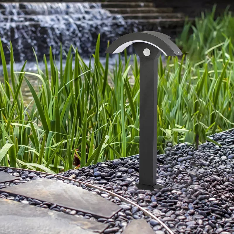 lampe led extérieure détecteur mouvement ip65 moderne noire 12w waterproof aluminium