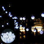 guirlande solaire boules cristal multicolore led extérieure festive patio jardin