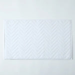 tapis bain coton gris blanc bleu olive bordure brodée absorption rapide antidérapant machine laver
