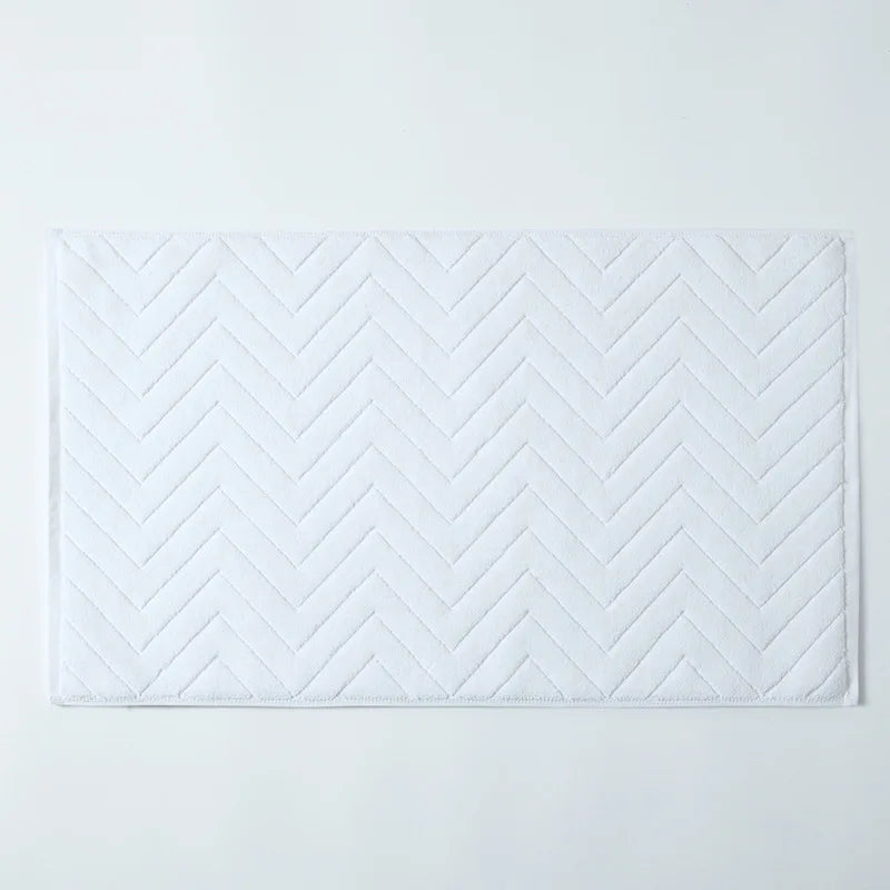 tapis bain coton gris blanc bleu olive bordure brodée absorption rapide antidérapant machine laver