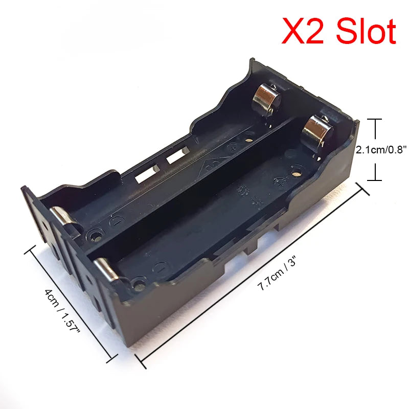 boîte rangement batterie 18650 noir pratique 7.9cm 2.1cm 7.7cm slot