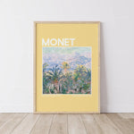 Une peinture impressionniste de palmiers sous un ciel coloré, créée par l'artiste Claude Monet.