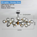 lustre led moderne sphères translucides noir doré bubble light semi encastrée(touches)