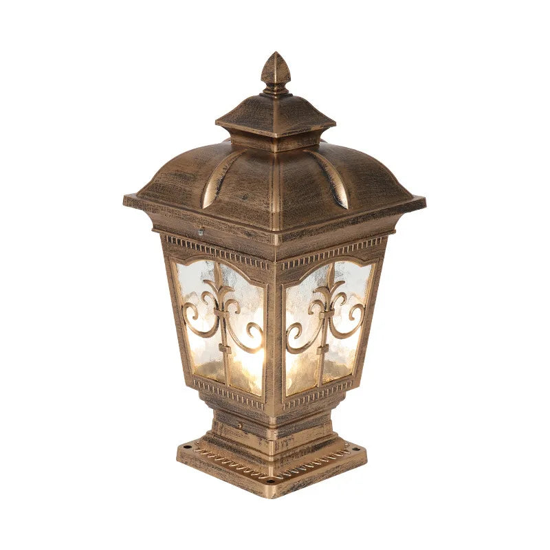 lanterne extérieure ip65 bronze noir ornements floraux moderne transparente éclairage public flux lumineux led
