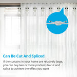 rideau blanc transparent moderne clips fenêtre 2m 4m 6m 8m