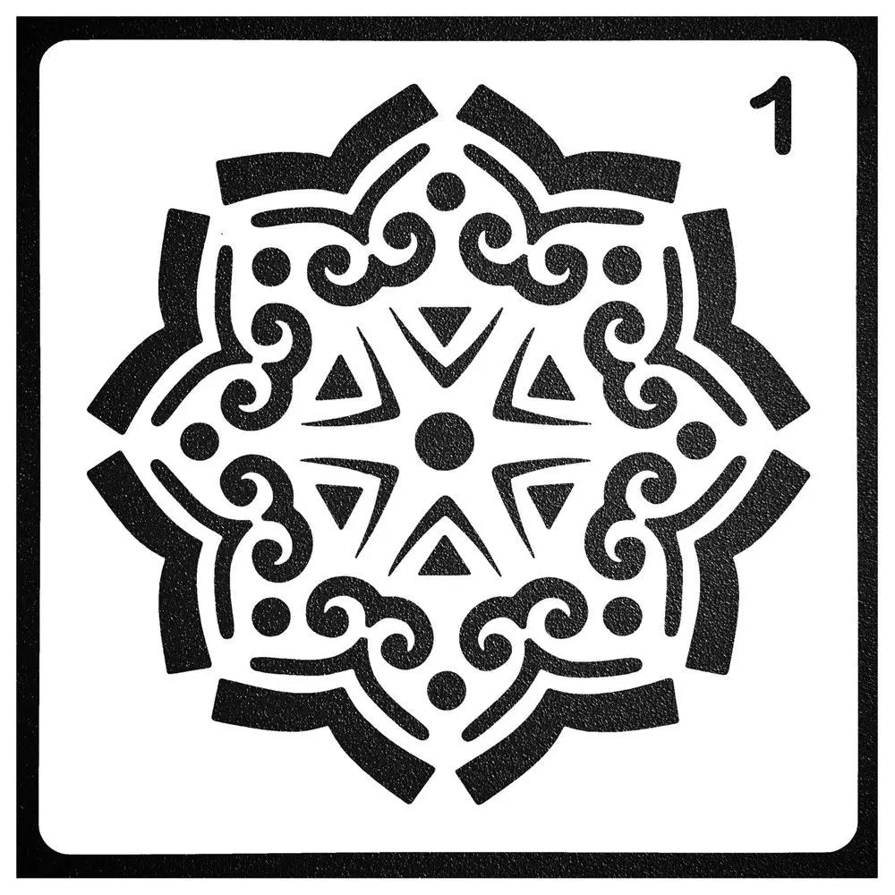 Pochoirs décoration étoile motif radial gris rose moderne 13cm opaques stencils plastique