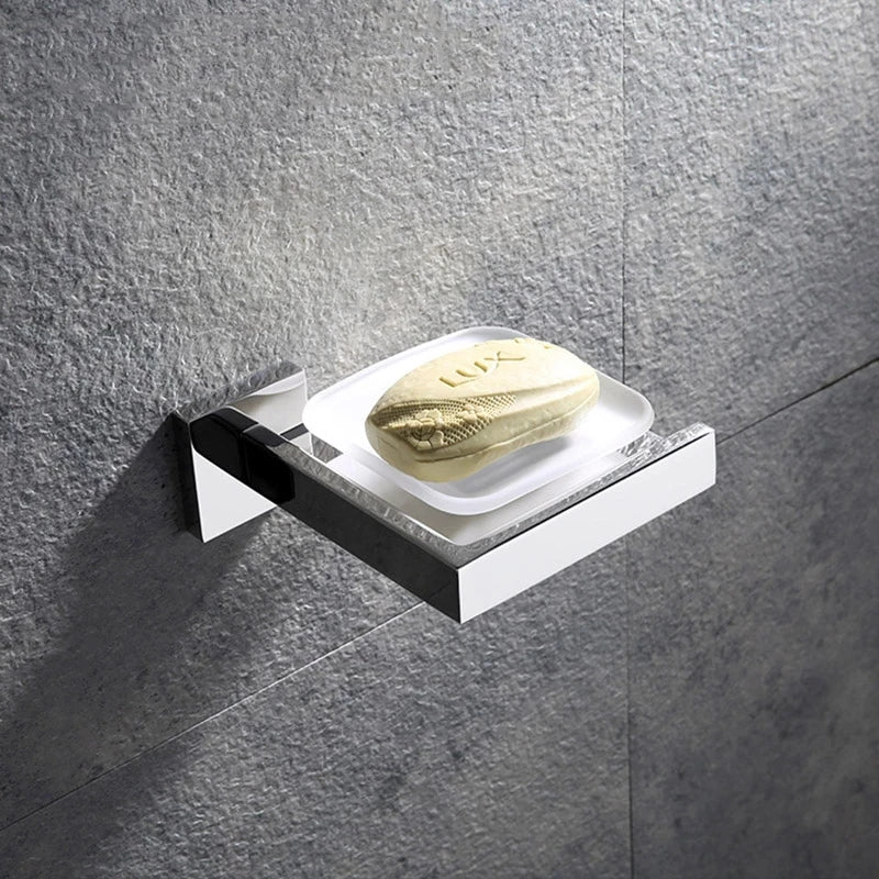 porte serviettes chrome moderne porte savon porte telephone ensemble salle bain vis fixations métal