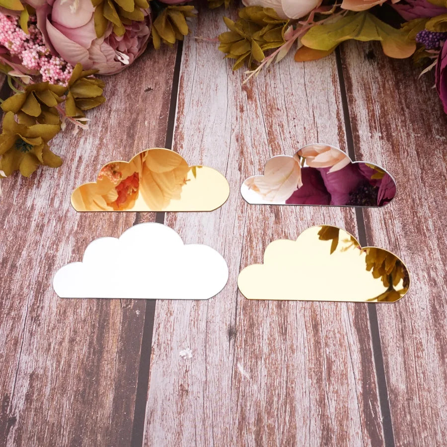 nuages coeurs fleurs séchées or rose argent moderne décoration mariage anniversaire fêtes minimaliste ornement