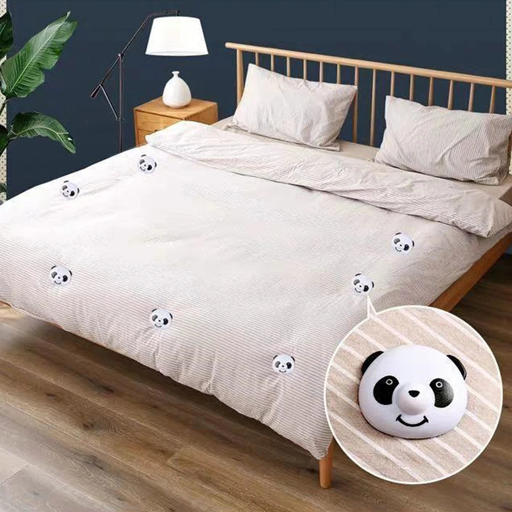 boucle fixation drap blanc noir panda mignon animalier set pièces