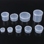 boîtes rangement transparentes plastique recyclable petites pièces bijoux organisation round pratique