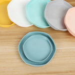 assiettes modernes plastique durable orange rose gris bleu jaune 11cm 14.5cm