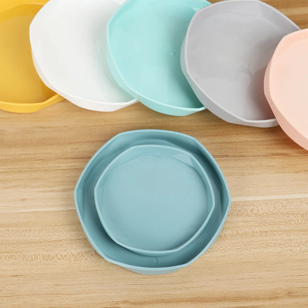 assiettes modernes plastique durable orange rose gris bleu jaune 11cm 14.5cm
