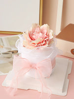 décoration mariage bouquet artificiel fleur tulle rose clair blanc romantique