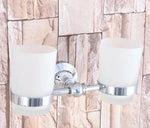 ensemble accessoires salle bain chrome blanc porte savon distributeur brosse wc tasse motif