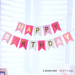 guirlande festivités anniversaire fanions lettres happy birthday couleurs rose bleu vert festive