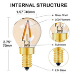 ampoules led filament transparentes vintage 2700k 25000h opalescent e14 e27 12v 24v
