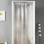 Installation du rideau industriel plastique sur une porte