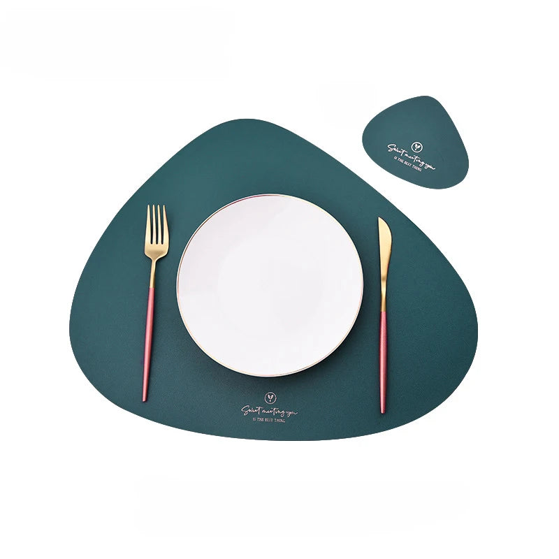 tapis table moderne vert foncé respectueux environnement 45cmx37cm sous verre 13cmx11cm silicone opaquet