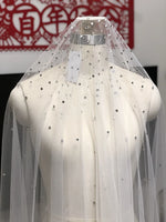voile mariée blanc élégant strass accessoire mariage classique femme translucent