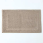 tapis bain coton gris blanc bleu olive bordure brodée absorption rapide antidérapant machine laver