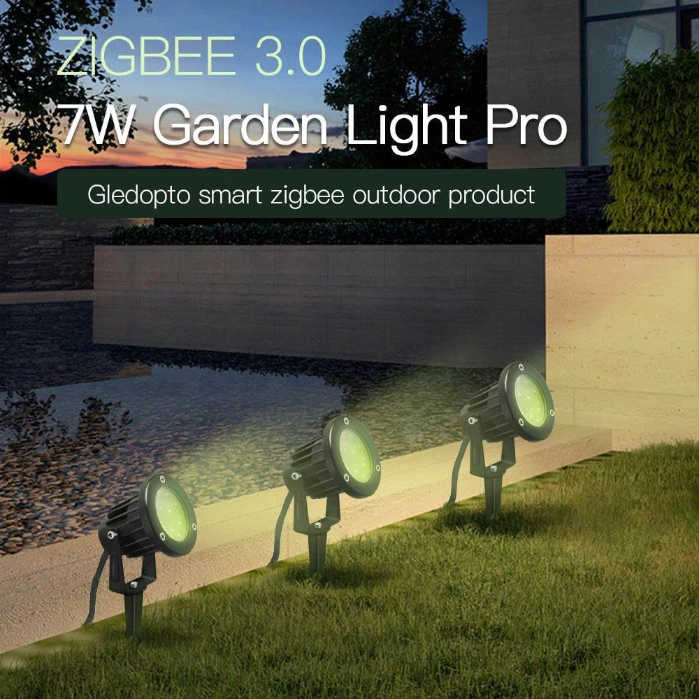 lampe led jardin 7w ip66 aluminium noir moderne autoinstallation 2492000lm