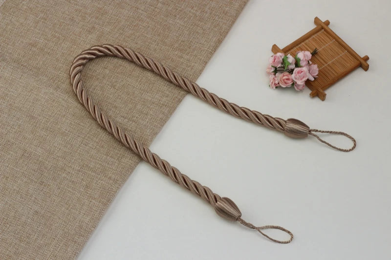 corde rideaux moderne or gris anneaux torsadée polonais accessoires décoration maison